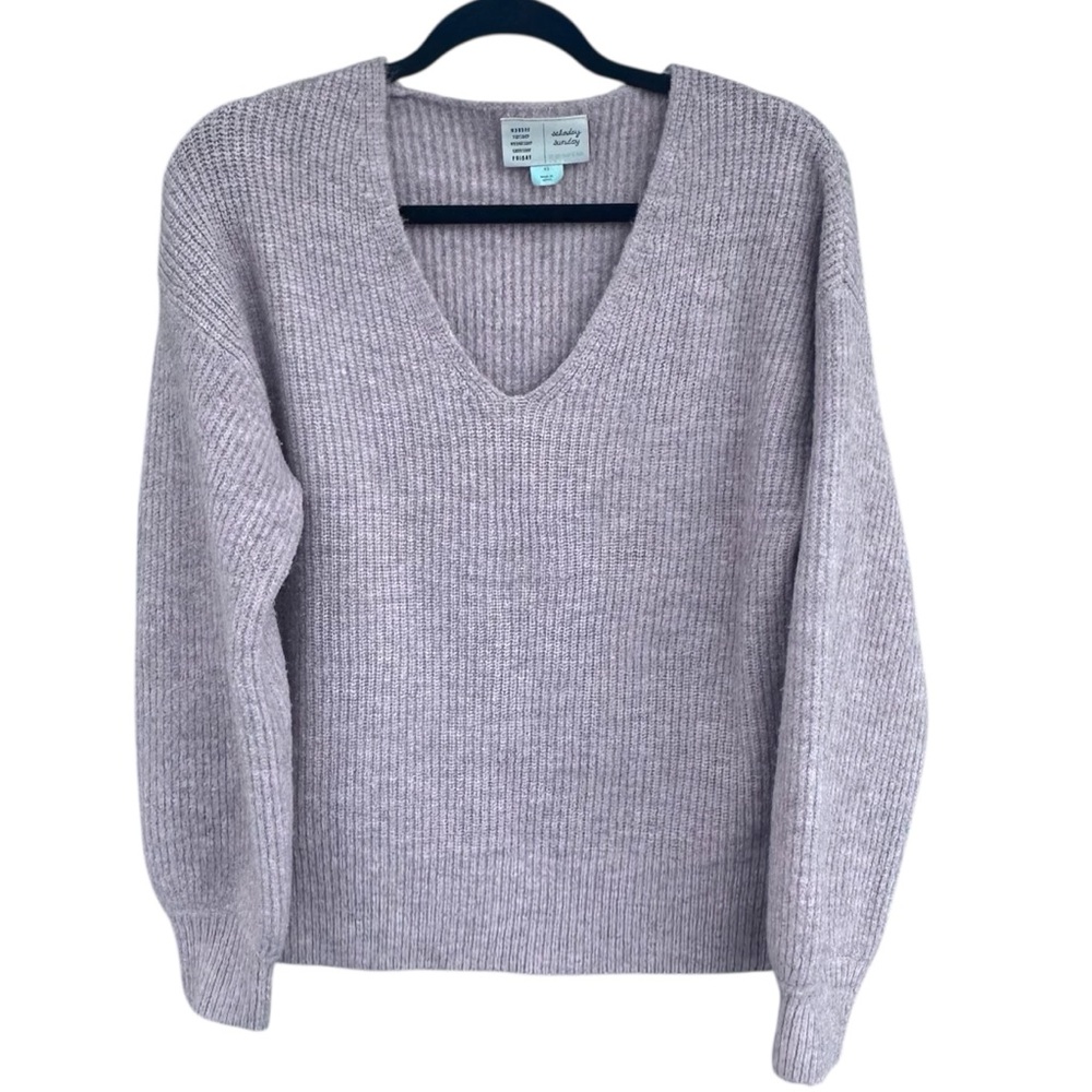 Cozy Knit V-Neck Pullover Sweater by‎ Saturday Sunday (Anthropologie Brand) XS